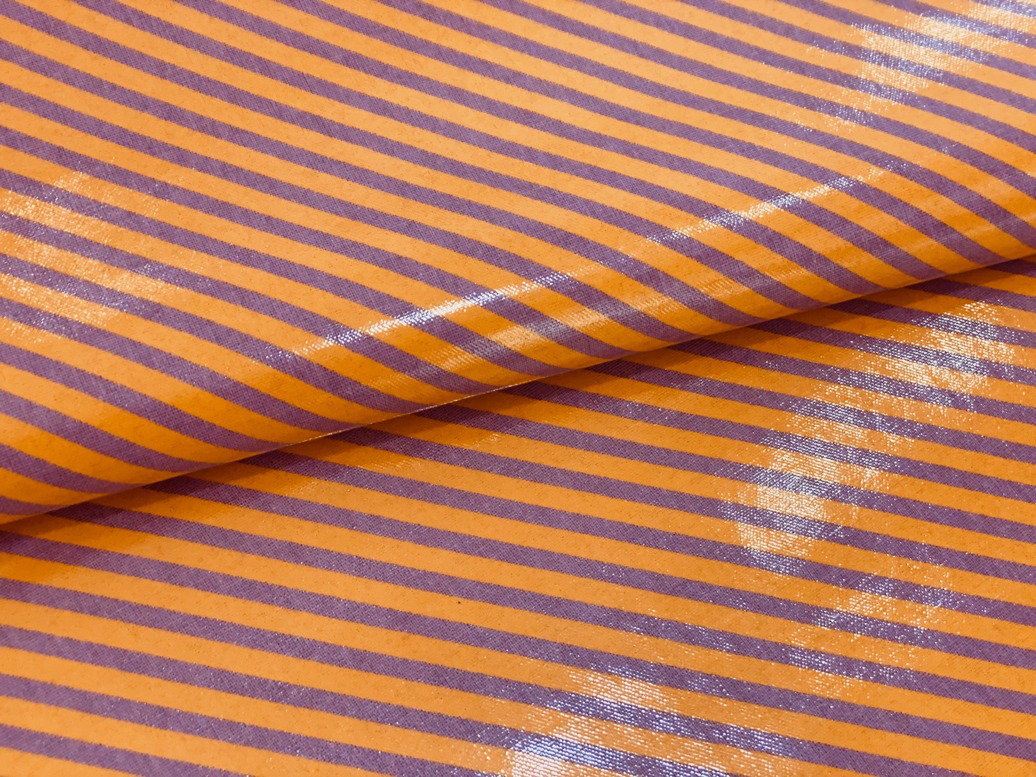 Wachstuch Zuckerstange Stripe Orange Baumwolle laminiert