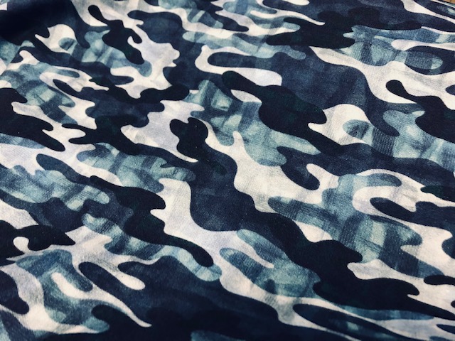 Baumwollstoff Camouflage Cool Blau