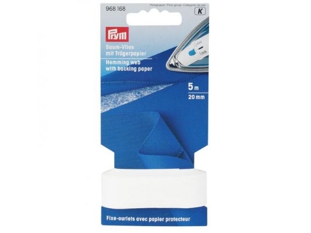 Prym Saumvlies mit Trägerpapier zum Einbügeln 20 mm weiss