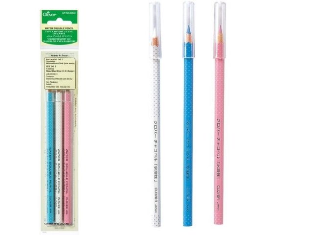 Clover Water Soluble Pencil, Wasserlösliche Stifte, 3-er Set