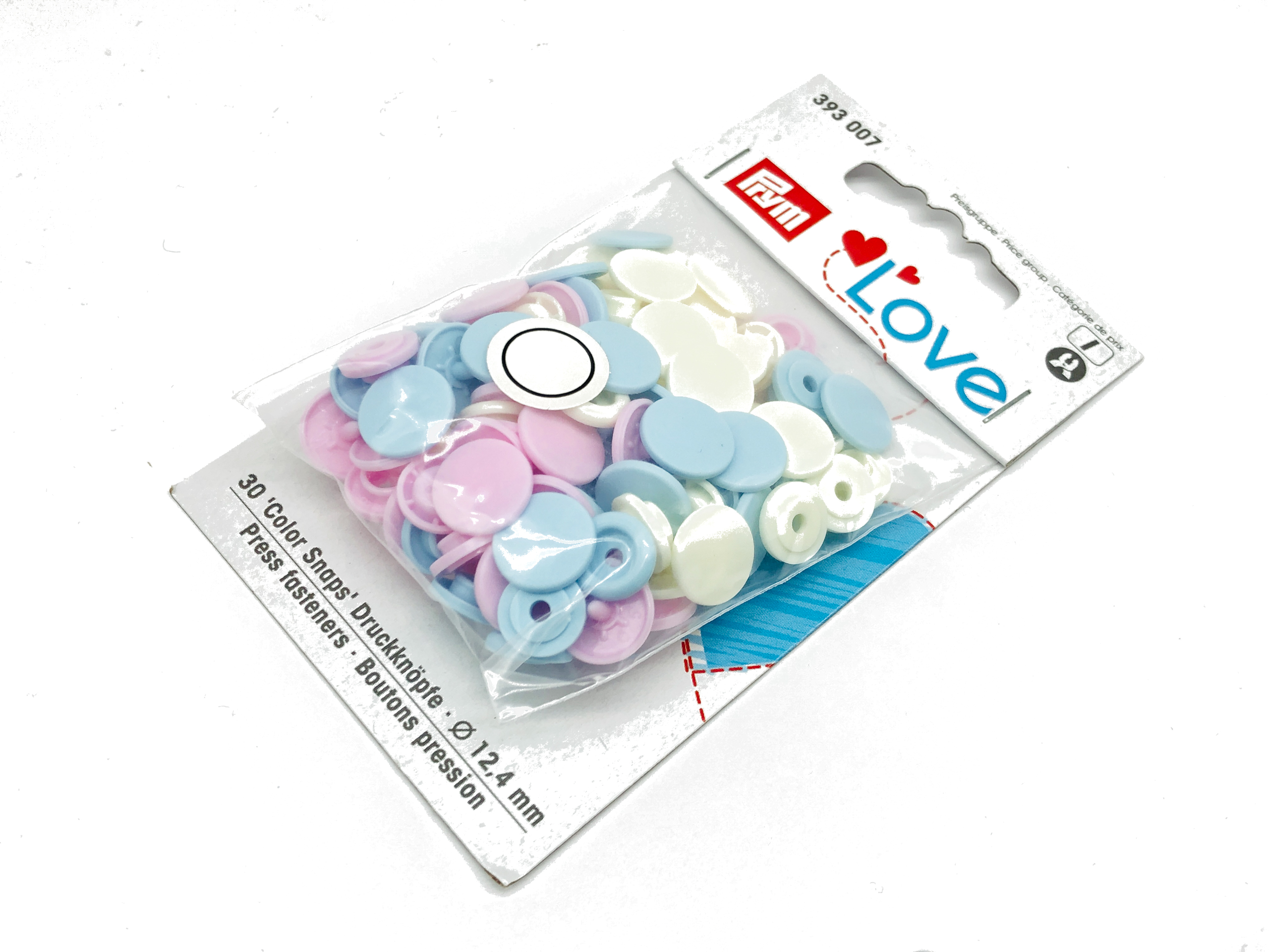 Prym Druckknöpfe Color Snaps Set Rosa/Hellblau/Perle 30 St