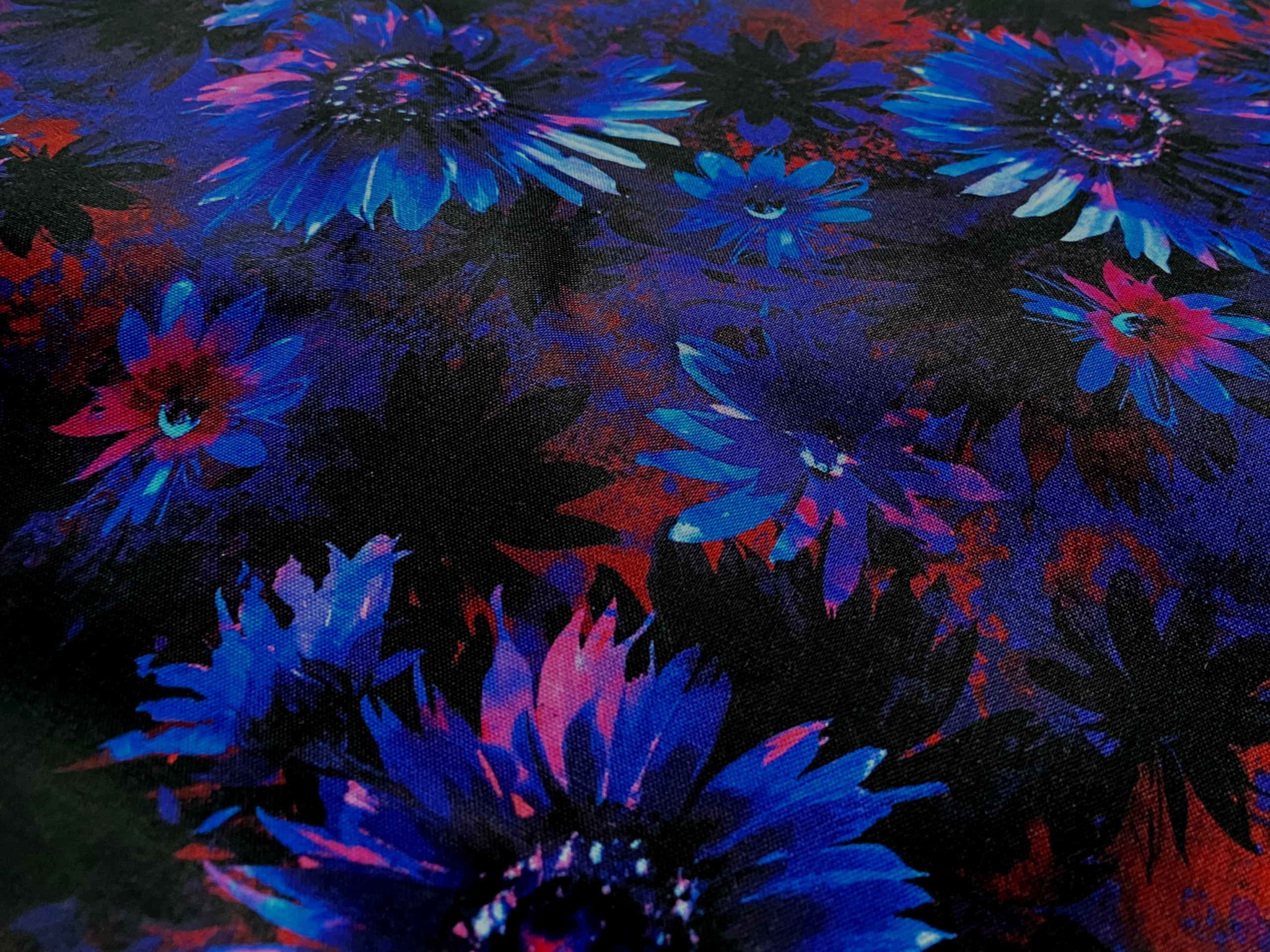 Baumwollstoff Wild Blue Blumen Robert Kaufmann