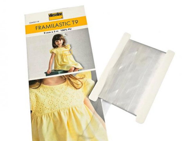 Framilastic T9 transparent 9 mm Elastisches Band für Kräuselungen