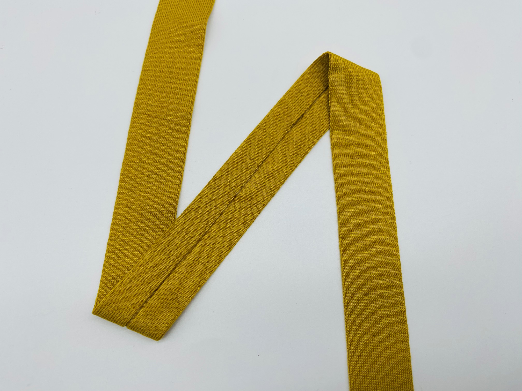 Jersey Schrägband Viskose Senf 20 mm elastisch 42