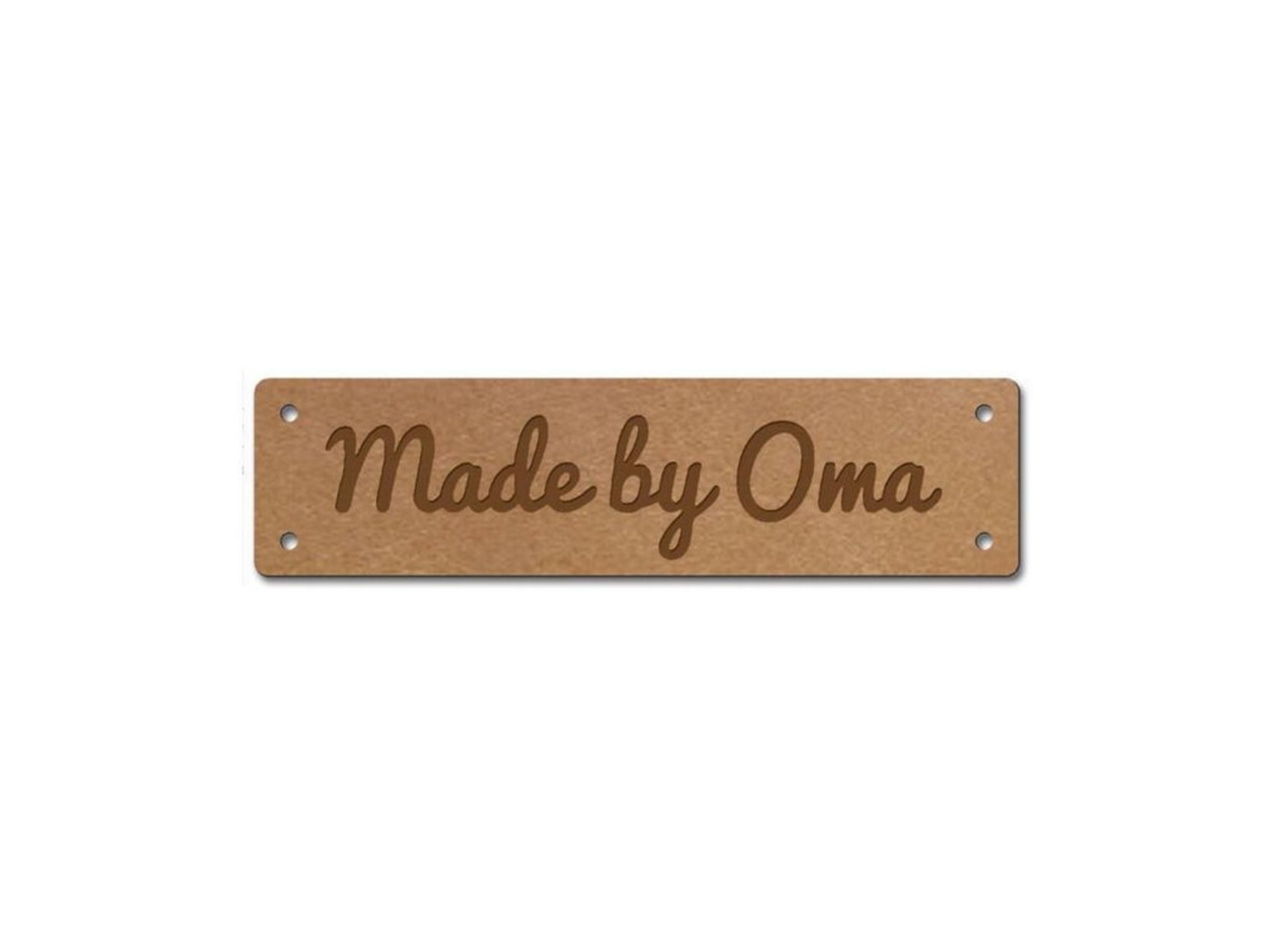 Leder-Etikett Lable Made by Oma zum Einnähen