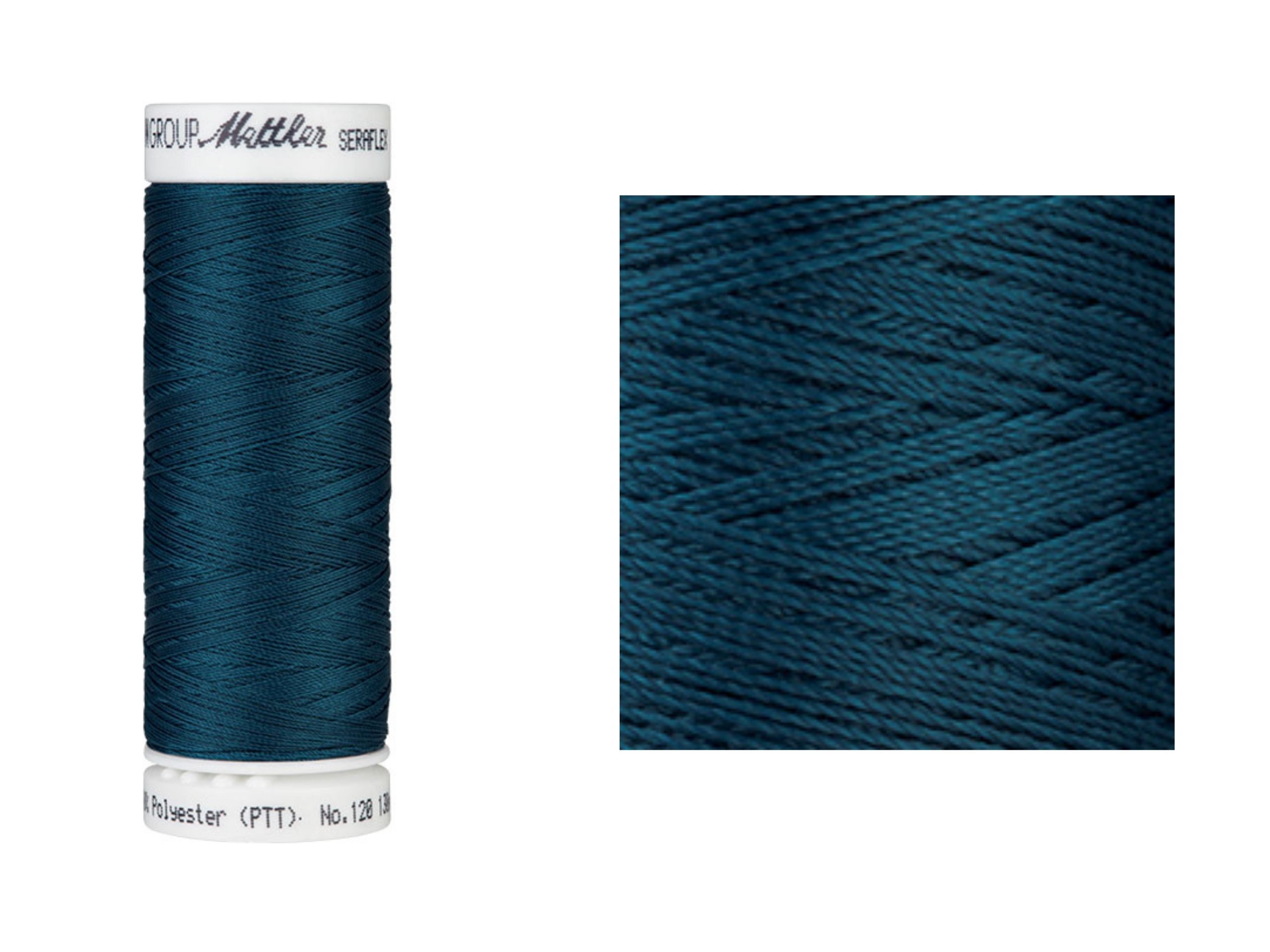 Seraflex Elastik-Nähgarn Tartan Blue Blau 485 Amann Mettler 130 m
