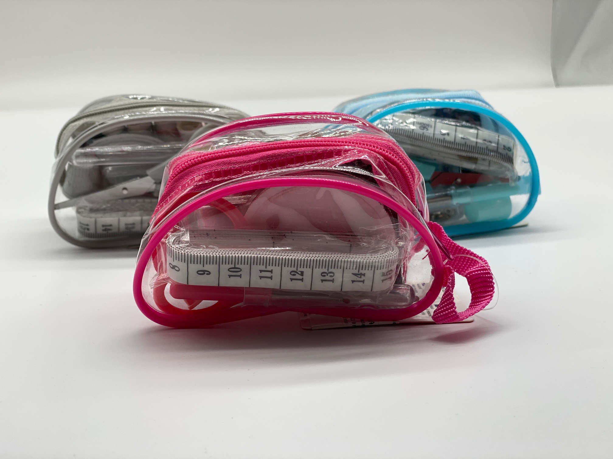 Reise-Nähset Sewing Kit Transparent Pink