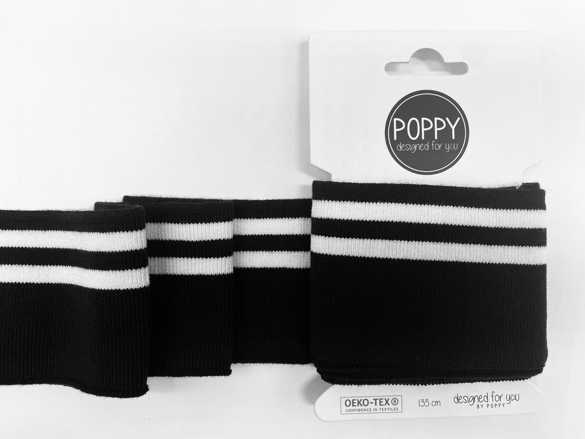 Bündchen Schwarz Weiß gestreift Poppy Cuffs